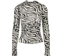 Urban Classics Turtleneck Top Mesh Long Sleeve Shirt Bianco XS Donna