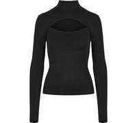 Urban Classics Ladies Cut-out Turtleneck Longsleeve, T-shirt Donna, Nero, M