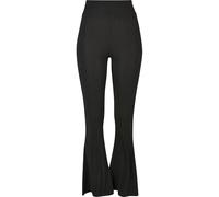 Urban Classics Ladies High Waist Rib Flared Leggings Donna Leggings Nero S