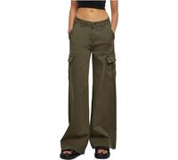 Urban Classics Damen Ladies High Waist Wide Leg Twill Cargo Pants