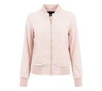 URBAN CLASSICS Giubbotto Bomber da Donna con Polsini a Coste, Giacca a Vento Leggera, Giubbottino Bomber a Maniche Lunghe con Cerniera e Tasche, Colore: Light Pink, Taglia: XL