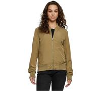 URBAN CLASSICS Giubbotto Bomber da Donna con Polsini a Coste, Giacca a Vento Leggera, Giubbottino Bomber a Maniche Lunghe con Cerniera e Tasche, Colore: Khaki, Taglia: 4XL