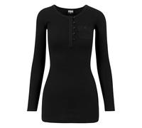 Urban Classics Ladies Long Rib Pocket Turnup Tee Donna Maglia Maniche Lunghe Nero XL