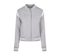 Urban Classics Ladies Organic Inset College Sweat Jacket Giacca, Grigio/Bianco, M Donna