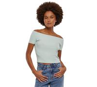 Urban Classics Ladies Organic off Shoulder Rib Tee T-Shirt, Menta Gelata, XS Donna
