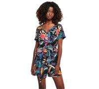 Urban Classics Ladies Short Viscose Belt Jumpsuit, Jumpsuit Donna, Nero (Blackfruity), 4XL