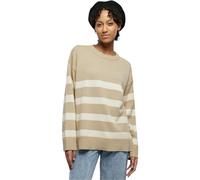 Urban Classics Ladies Striped Knit Crew Sweater Maglia di Tuta, Wetsand/Sand, L Donna