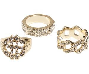 Urban Classics Dollar Ring 3-Pack Oro S/M Oro
