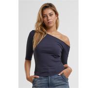 Urban Classics Donna Asym organicometric Rib Tee TB7096 L Blu