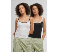 Urban Classics Donna Contrast Basic Top 2-Pack TB7485A 5XL Nero