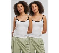 Urban Classics Donna Contrast Basic Top 2-Pack TB7485A S Bianco