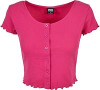 Urban Classics Donna Cropped Button Up Rib Tee Brightviolet 4XL Viola