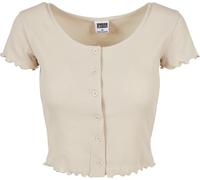 Urban Classics Donna Cropped Button Up Rib Tee Softseagrass 4XL Verde