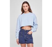 Urban Classics Donna Cropped Flower Embroidery Terry Girocollo XXL Blu