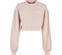 Urban Classics Donna Cropped Small Embroidery Terry Girocollo 4XL Rosa
