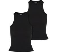 Urban Classics Donna Donna Racer Back Rib Top 2-Pack TB6188A XS Nero