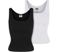 Urban Classics Donna Donna Top a costine organico di base 2 pezzi TB6870A 3XL Nero