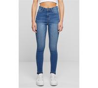 Urban Classics Donna Jeans skinny a vita alta con orlo aperto TB6865 27 Blu