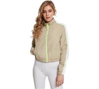 Urban Classics Donna Sport-Jacke Ladies Short Piped Track Jacket Trainings-Jacke Giacca Not Applicable, Concrete/Electric Lime, L