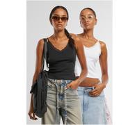 Urban Classics Donna Top in pizzo con scollo a V 2 pezzi TB7514A M Nero