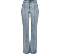 Urban Classics Donna Vita Alta Dritta Slit Pantaloni di Denim Tintedlightbluewashed 27 Blu