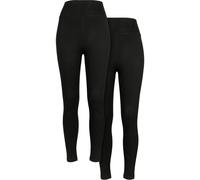Urban Classics Donna Vita alta Jersey Leggings 2-Pack S Nero