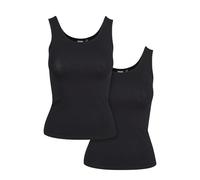 Urban Classics Top elasticizzato da donna, confezione 2, nero, L