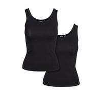 Urban Classics Elasticizzato Da Donna, Confezione 2, Top Nero (Black 00007), L