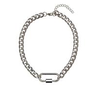Urban Classics Fastener Necklace Donna Collana colore argento Ferro, zinco