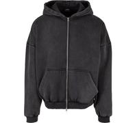 Urban Classics Felpa con cappuccio con zip anni '90 lavata a sabbia pesante 5XL Nero