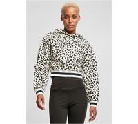 Urban Classics Felpa con cappuccio corta AOP College da donna 5XL Bianco