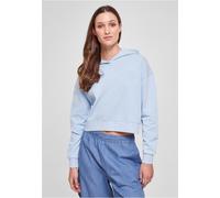 Urban Classics Felpa con cappuccio corta da donna con ricamo a fiori Terry XXL Blu