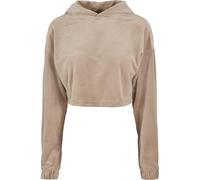 Urban Classics Felpa con Cappuccio da Donna, Corta, Oversize, in Morbido Velluto, con Cappuccio Senza Pancia, Taglia XS Fino a 5XL, Tortora Morbida, XL