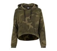 Urban Classics Felpa con Cappuccio da Donna Cropped, Olive Camo, S