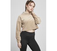 Urban Classics Felpa con cappuccio da donna Donna Cropped Velvet Oversized Hoody Soft taupe 3XL Beige