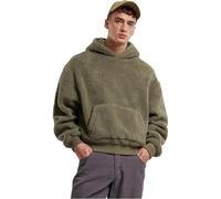 Urban Classics Felpa con cappuccio TB7265 Oversize Teddy Verde chiaro L Uomo