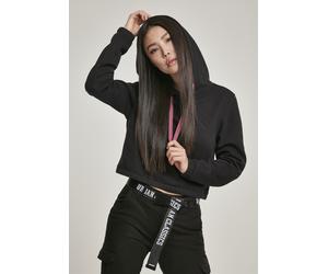 Urban Classics Felpa con cappuccio Donna Contrast Drawstring Hoody Nero M Nero