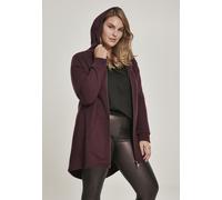 Urban Classics Felpa lunga con cappuccio da donna con zip e tasche Rosso vino XS