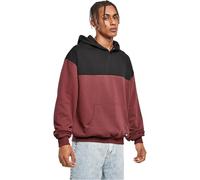 Urban Classics Felpa con Cappuccio Upper Block, Felpa con Cappuccio Uomo, Multicolore (Cherry/Blk), M