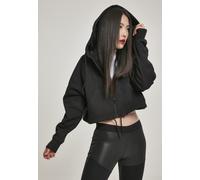 Urban Classics Felpa con cappuccio Zip Donna Oversized Short Raglan Zip Hoody Nero L Nero