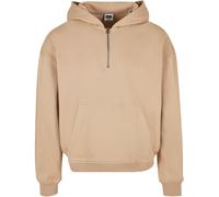 Urban Classics Felpa con Cappuccio e Zip Boxy Maglia di Tuta, Beige Tinta Unita, XXXL Uomo