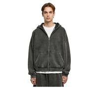 Urban Classics Felpa con Cappuccio e Zip Heavy Sand Washed Anni '90, Nero, XXXL Uomo
