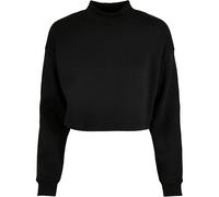 Urban Classics Felpa da donna Cropped Sweatshirt Ladies Oversized Sweat High Neck Crew Black XL Nero
