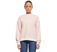 Urban Classics Felpa da Donna Oversize a Righe, Rosa Limone/Sabbia Bianca, M