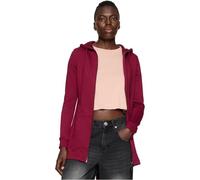 URBAN CLASSICS Felpa Lunga con Cappuccio da Donna, Cardigan Lungo con Zip a Coulisse, Felpa da Donna a Maniche Lunghe con Tasche, Maglione con Cappuccio, Colore burgundy, taglia M