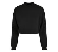 Urban Classics Felpa da donna Cropped Sweatshirt Ladies Oversized Sweat High Neck Crew Black 5XL Nero