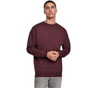 URBAN CLASSICS Felpa Uomo Oversize a Maniche Lunghe, Maglione per l´inverno, Polsini e Vita Elastici, Colore redwine, Taglia S