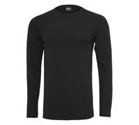Urban Classics Maglietta elasticizzata L/S, Maglia a Maniche Lunghe, Uomo, Nero (Black 00007), L
