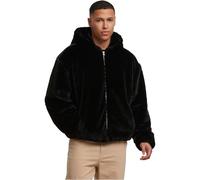Urban Classics Full Zip Faux Fur Hoodie Uomo Felpa con cappuccio nero M 100% poliestere Regular