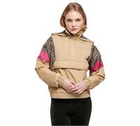 URBAN CLASSICS Giacca a Vento Donna con Cappuccio, Giacca Imbottita e Impermeabile, Effetto Animalier , Pull Over con Zip, Taglie XS - 5XL